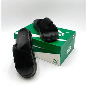 Puma Leadcat Platform Suede Cool dark-gray Suede Size 9 Sport Slides Women